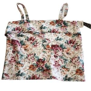 Escapades 80s Vintage Floral Made in USA Camisole Tank Top Blouse Women SZ Large